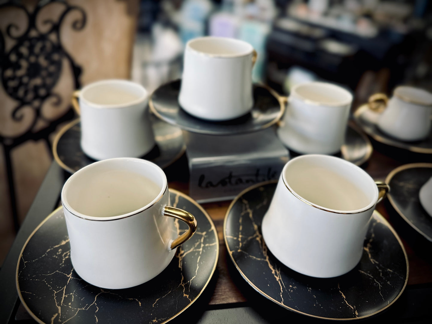 Modern Elegance: Set of 6 Matte Black or White Mugs in Stylish Gift Box