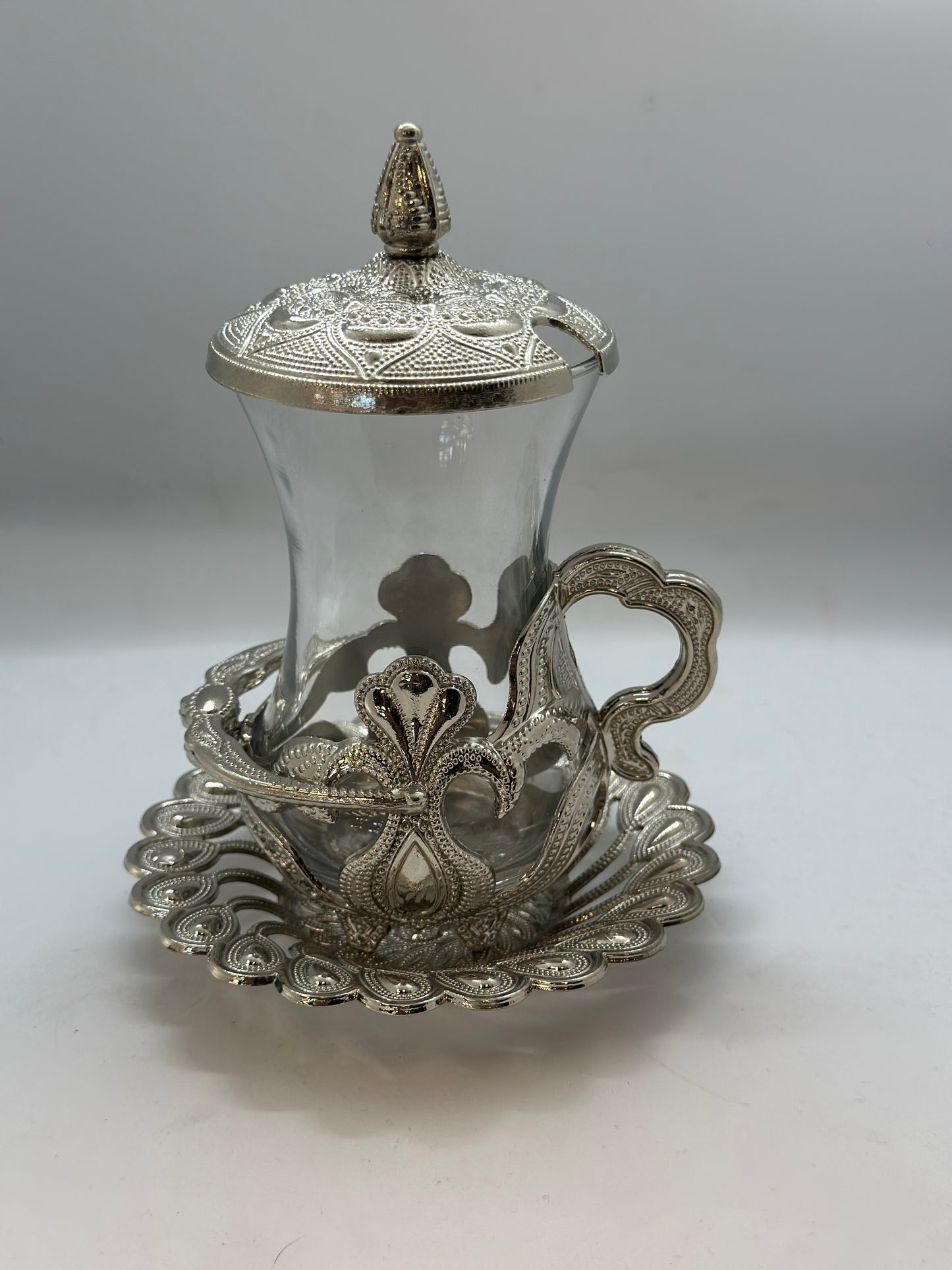 Oriental Teacup Set in Gold or Silver