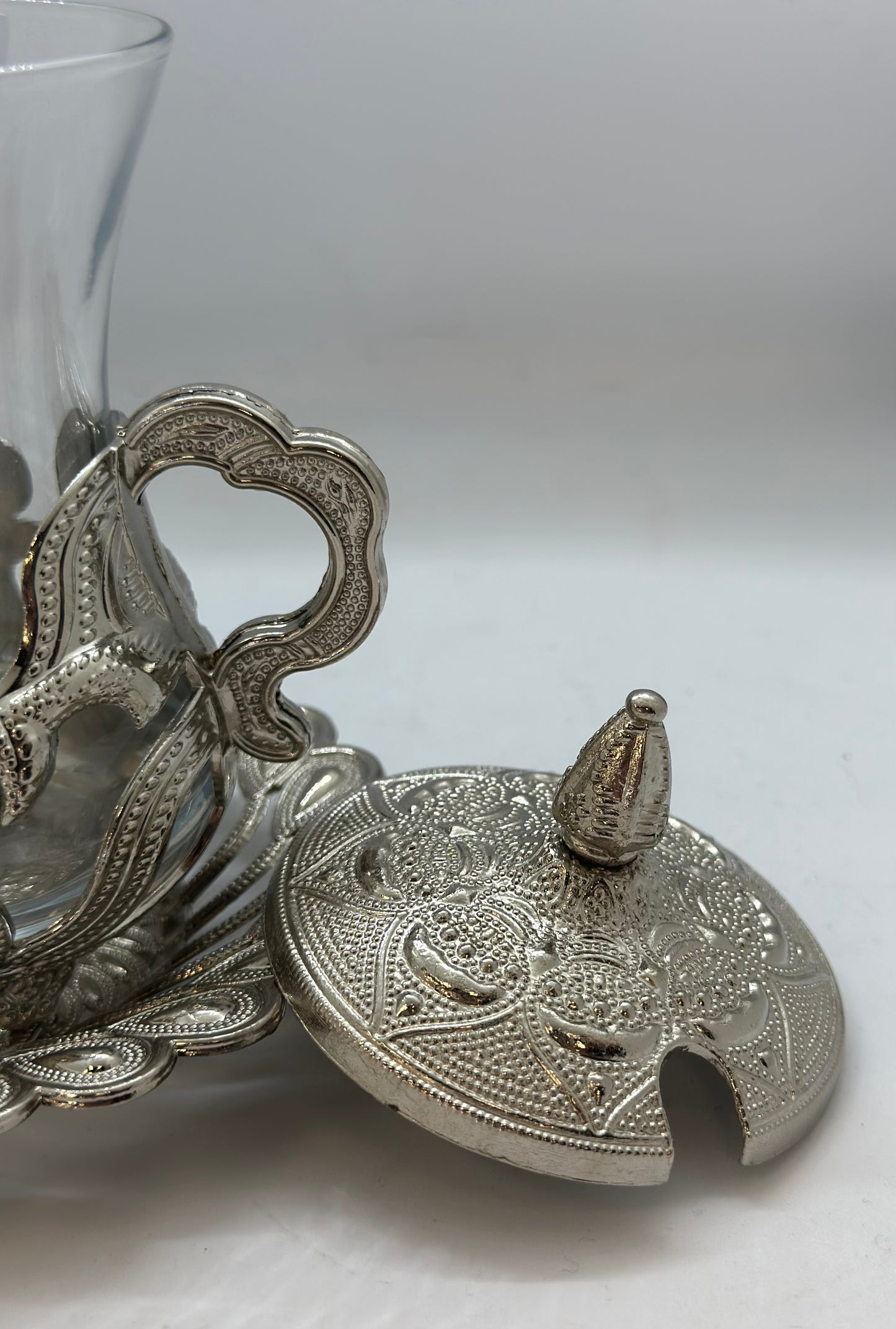 Oriental Teacup Set in Gold or Silver