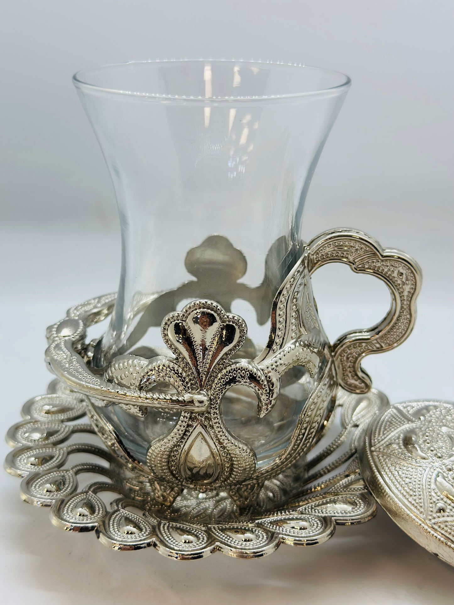 Oriental Teacup Set in Gold or Silver