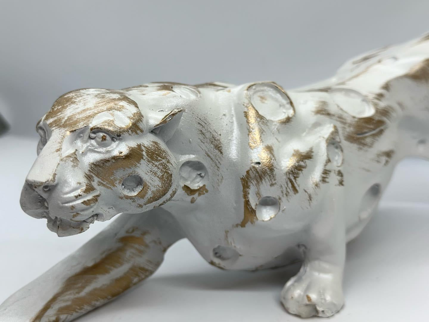 Meet 'Aurelia,' Your Timeless White and Gold Leopard Statue
