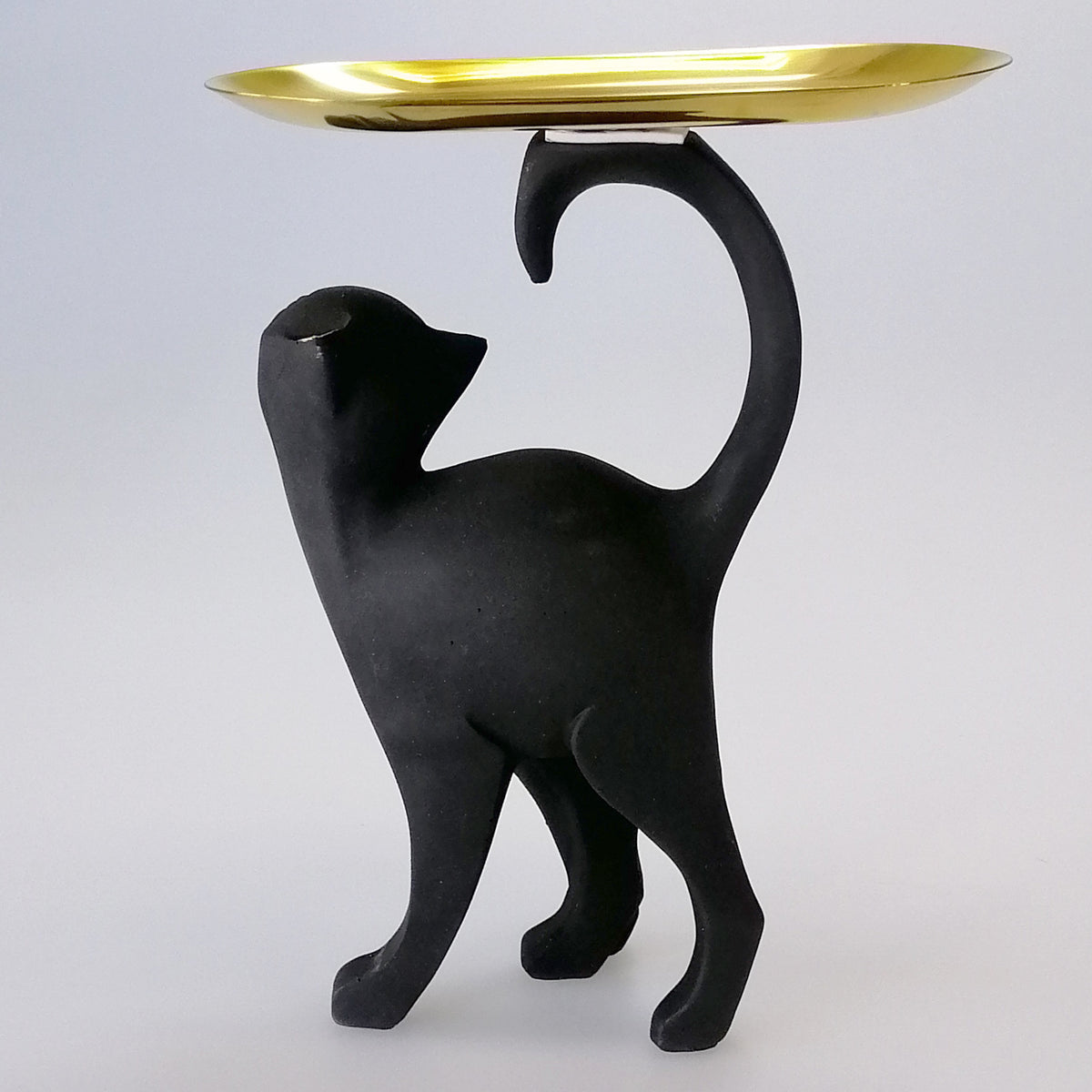 WALKING BLACK CAT & GOLD TRAY