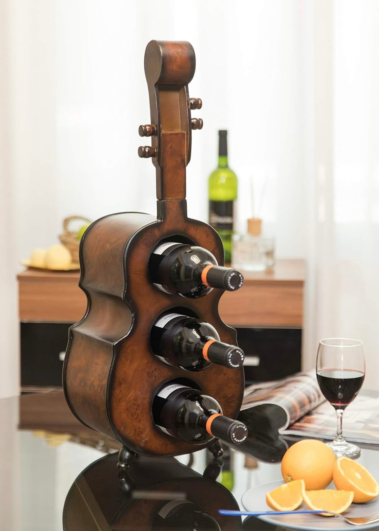 Wine Symphony Wooden Elegance Three Bottle Wine Rack