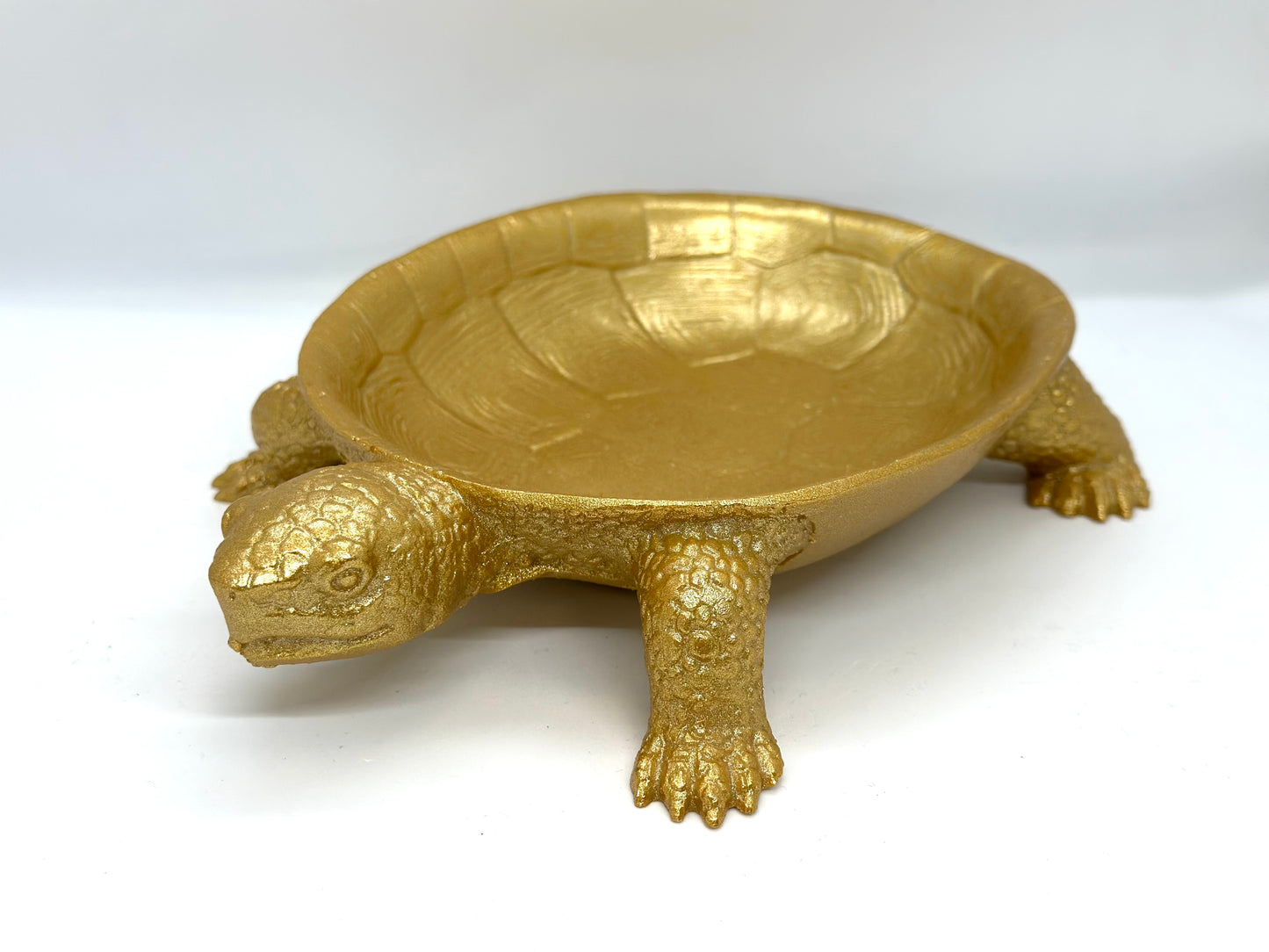 Tortoise Elegance: Intricately Detailed Trinket Trays for Timeless Decor (set of two)