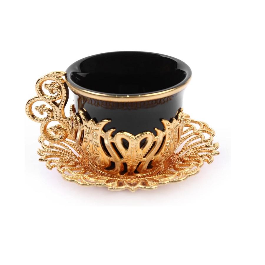 Luxury Porcelain Turkish/Arabic/ Cups Set of 6 and Saucers 4 oz