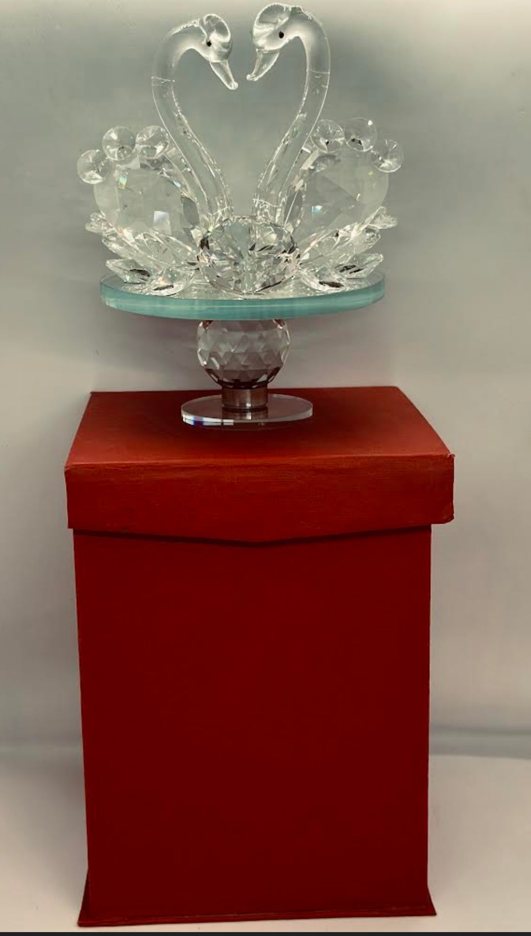 Serenity in Crystal: The Graceful Swan Duo