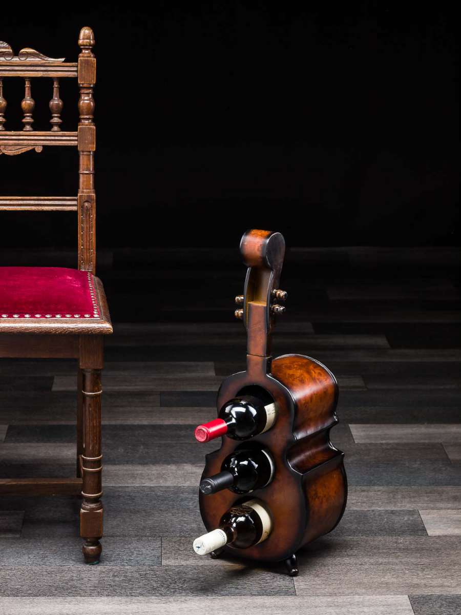 Wine Symphony: Wooden Elegance Three-Bottle Wine Rack
