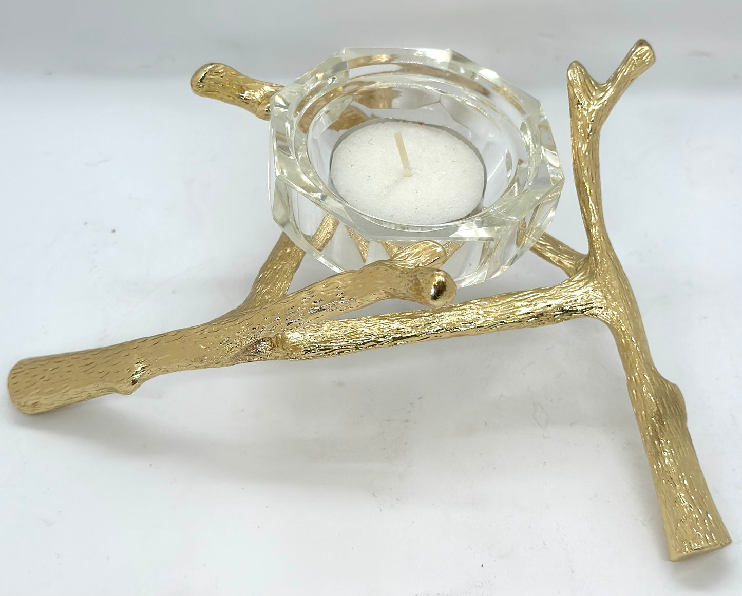 Metal Twig Branch Candle Holder in Gold or Silver