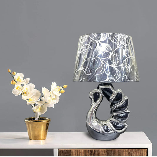 Black/Silver Swan Table Lamp