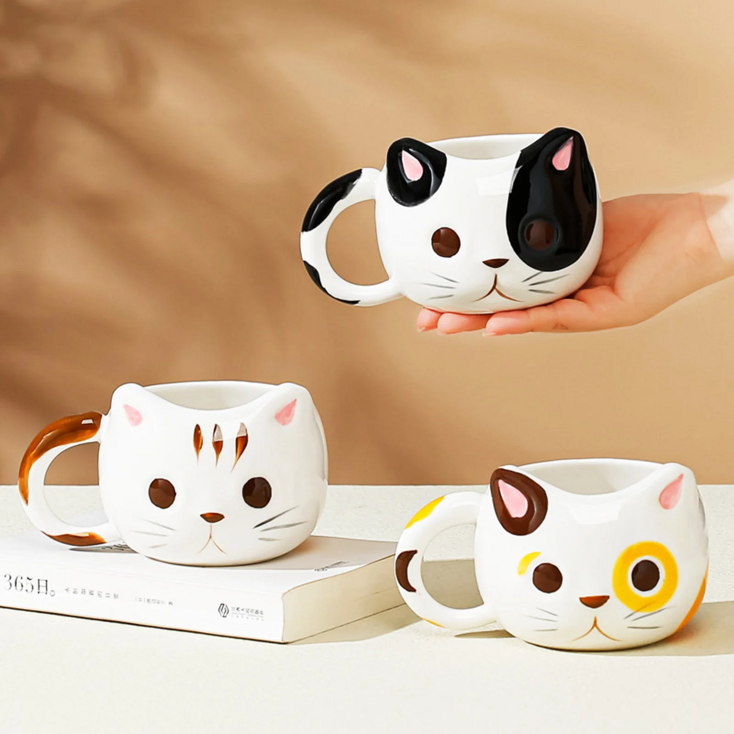 Adorable Cat-Shaped Mugs With Whimsical Design
