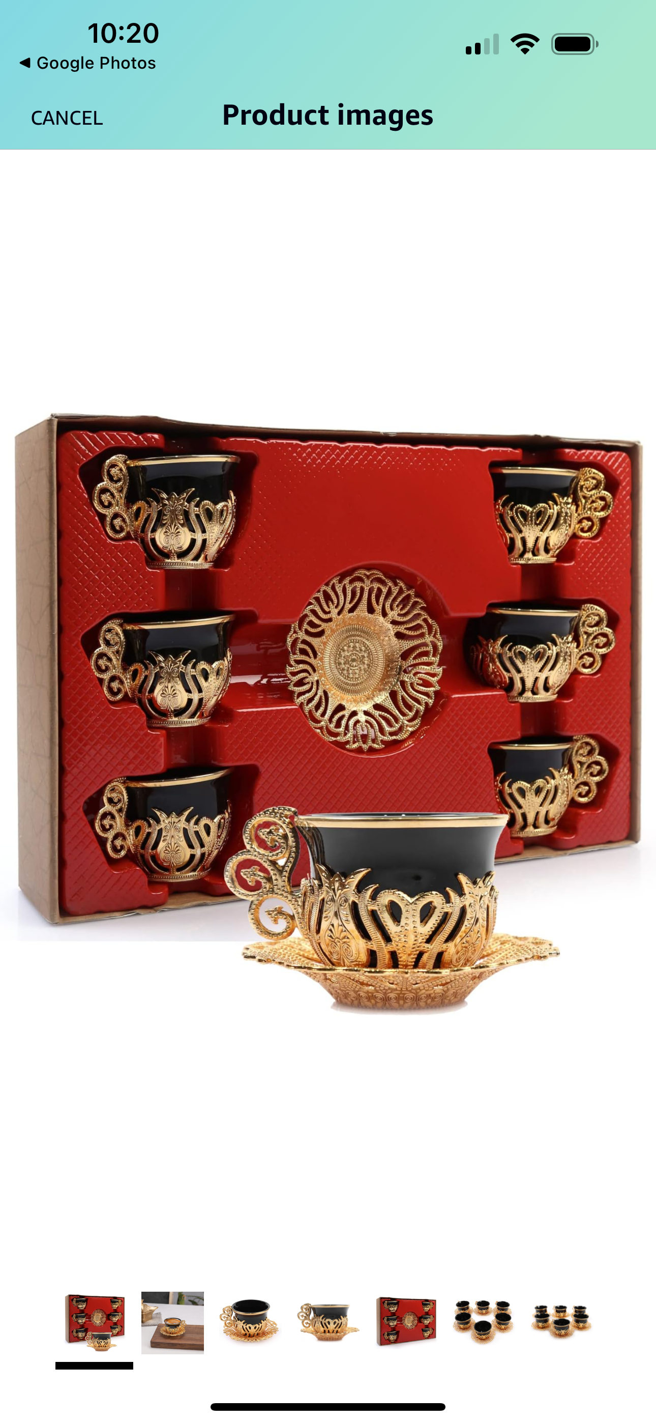 Luxury Set of 6 Turkish Coffee Cups and Saucers