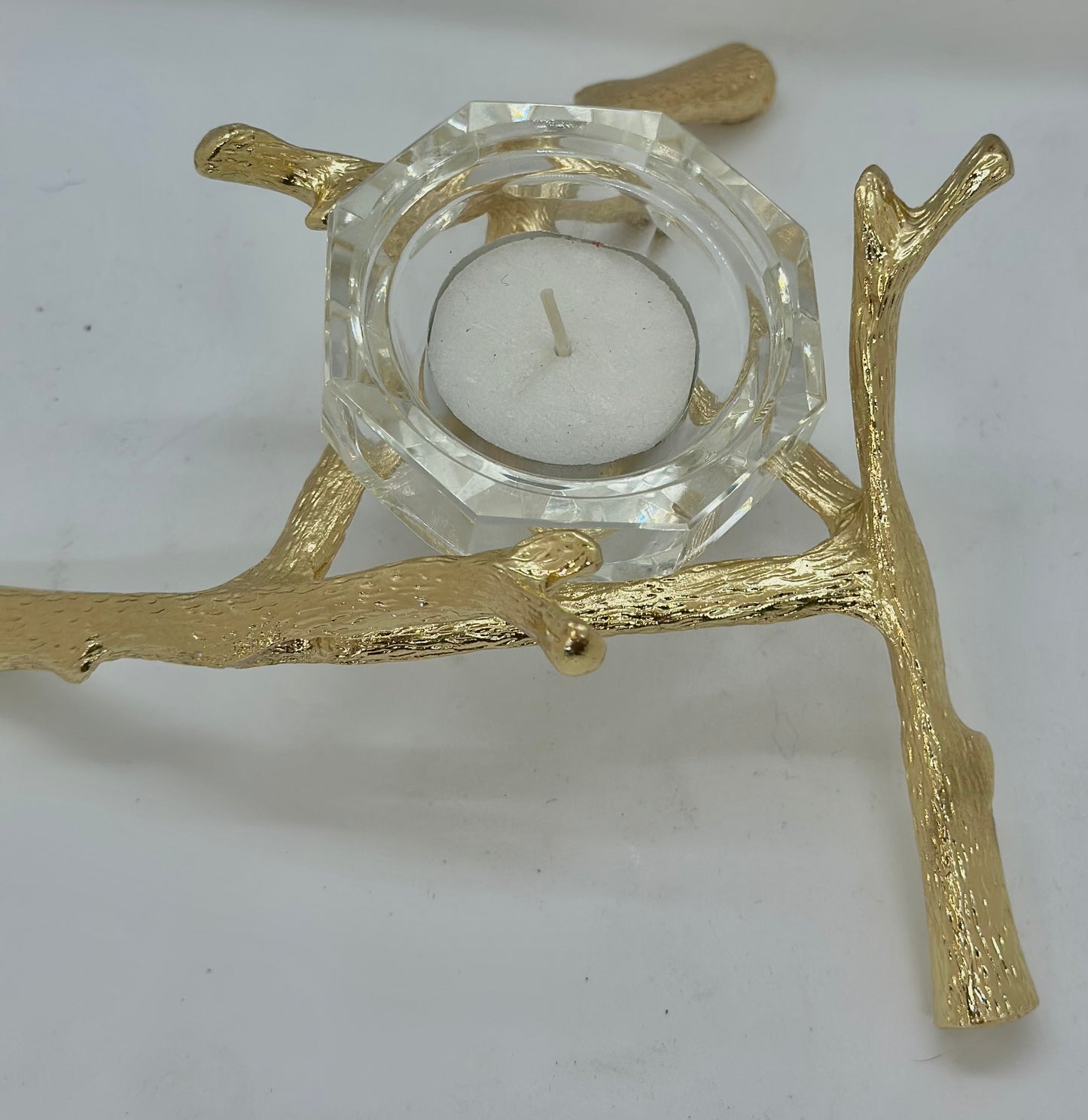 Metal Twig Branch Candle Holder in Gold or Silver