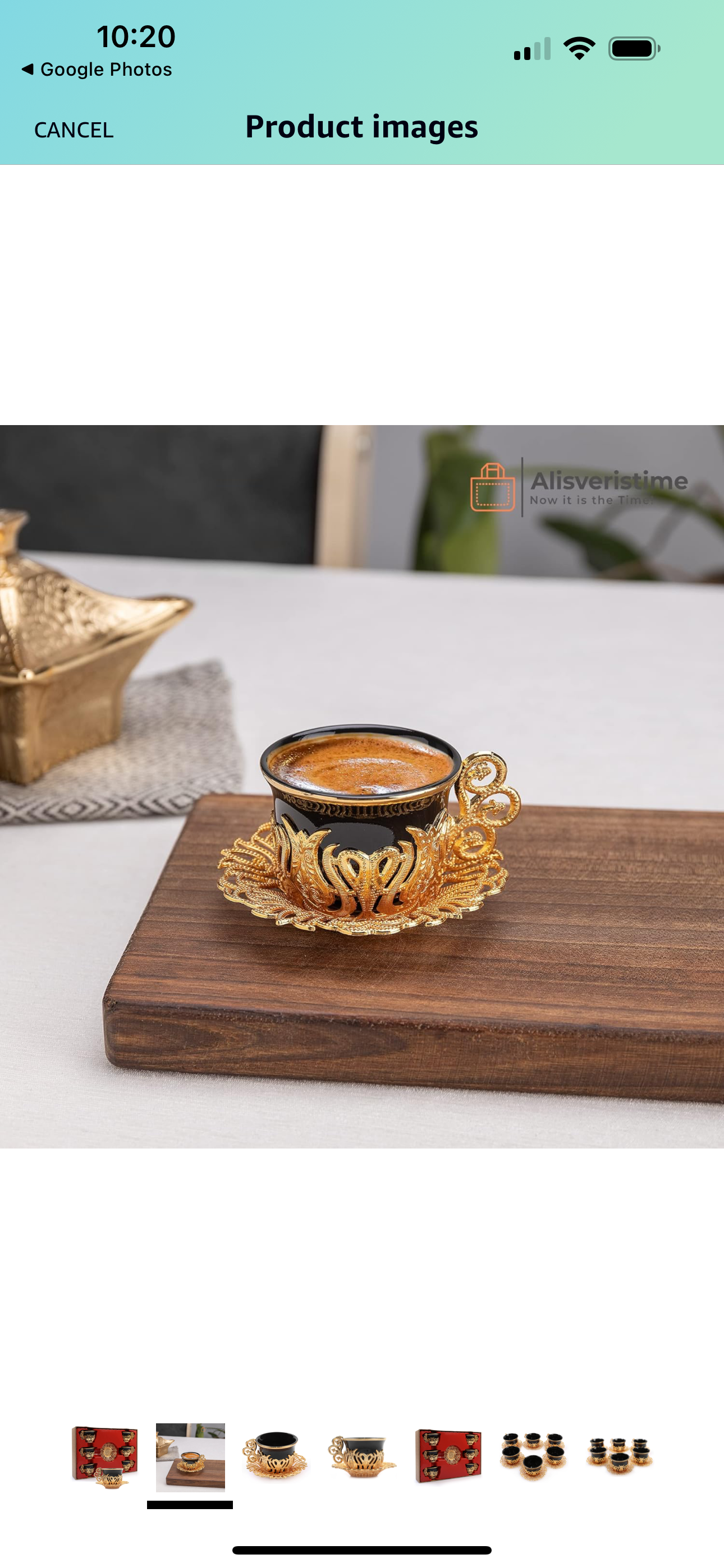 Luxury Set of 6 Turkish Coffee Cups and Saucers