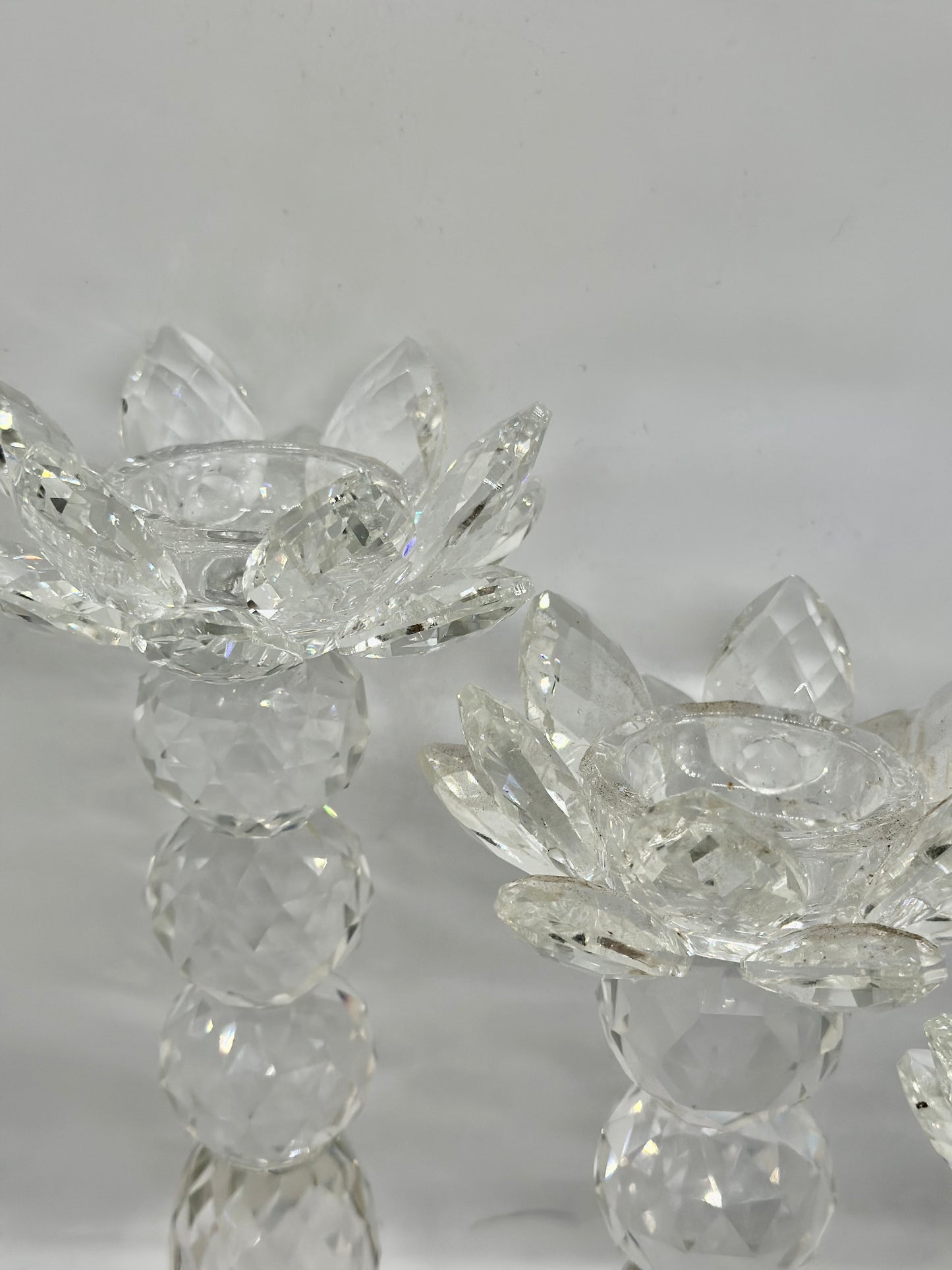 Set of 3 Crystal Candle Holders