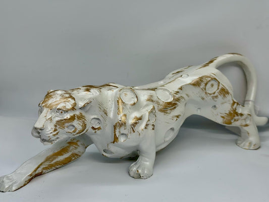 Meet 'Aurelia,' Your Timeless White and Gold Leopard Statue