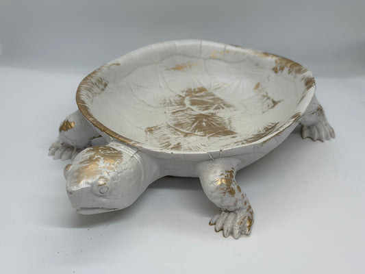 Tortoise Elegance: Intricately Detailed Trinket Trays for Timeless Decor (set of two)