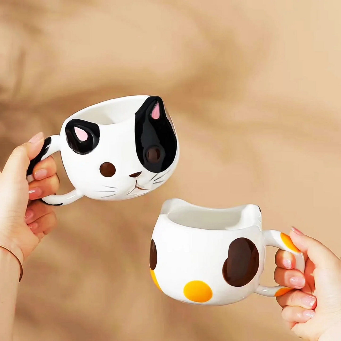 Adorable Cat-Shaped Mugs With Whimsical Design