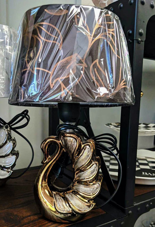 Copper Color Swan Table Lamp