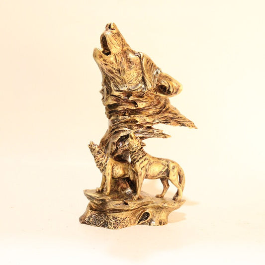 Decorative Three Howling Wolf Statue